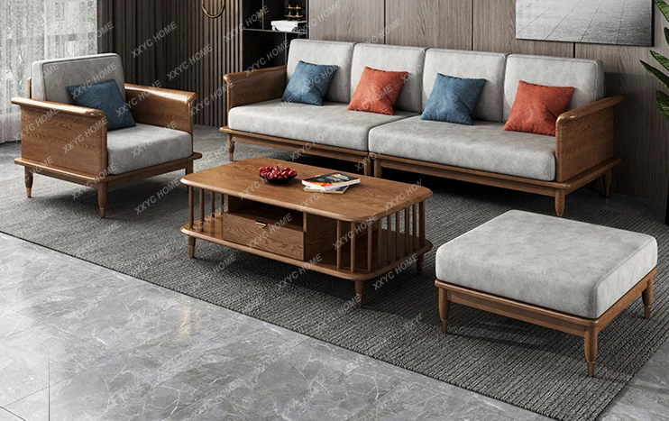 Диван из твердой древесины для гостиной технология прямого ряда комбинированный