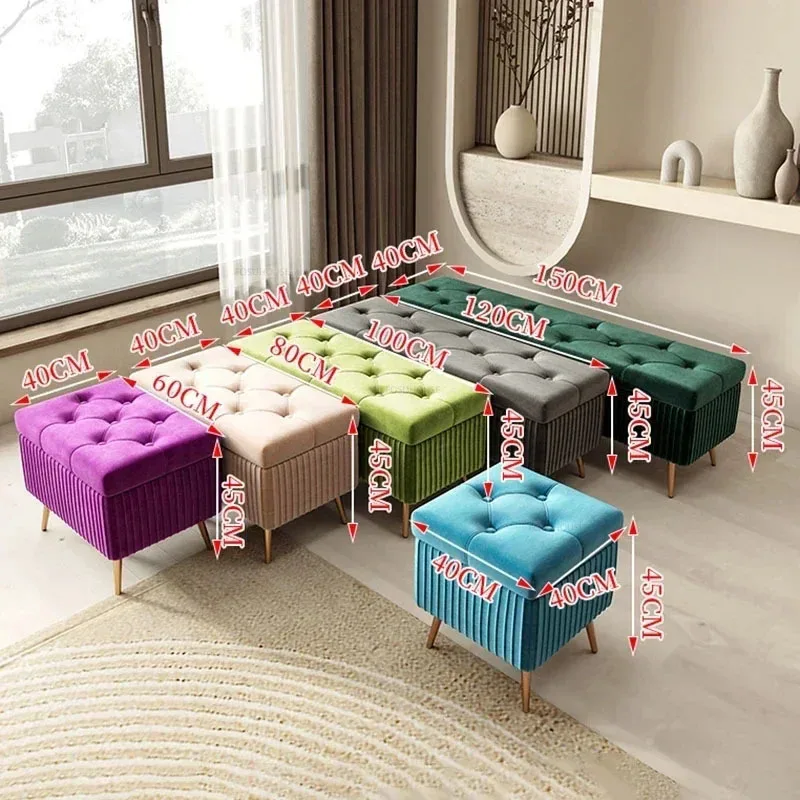 Входные бархатные табуреты для мебели гостиной домашние пуфики скандинавская