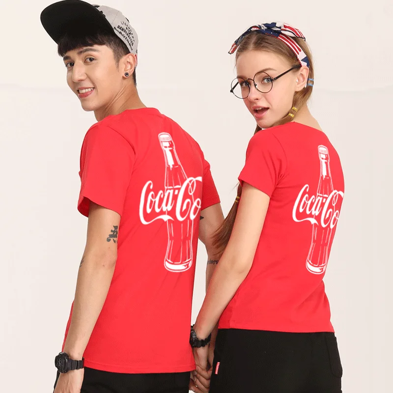 

Хлопковая футболка American Cola, одежда для совместного использования, брендовая свободная футболка с короткими рукавами