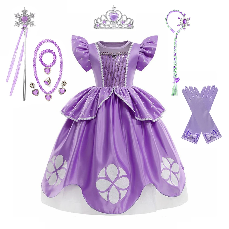 

Платья Disney Sophia, Летнее Детское платье принцессы на Хэллоуин, костюм мадигала для дня рождения, детские платья для выпускного вечера