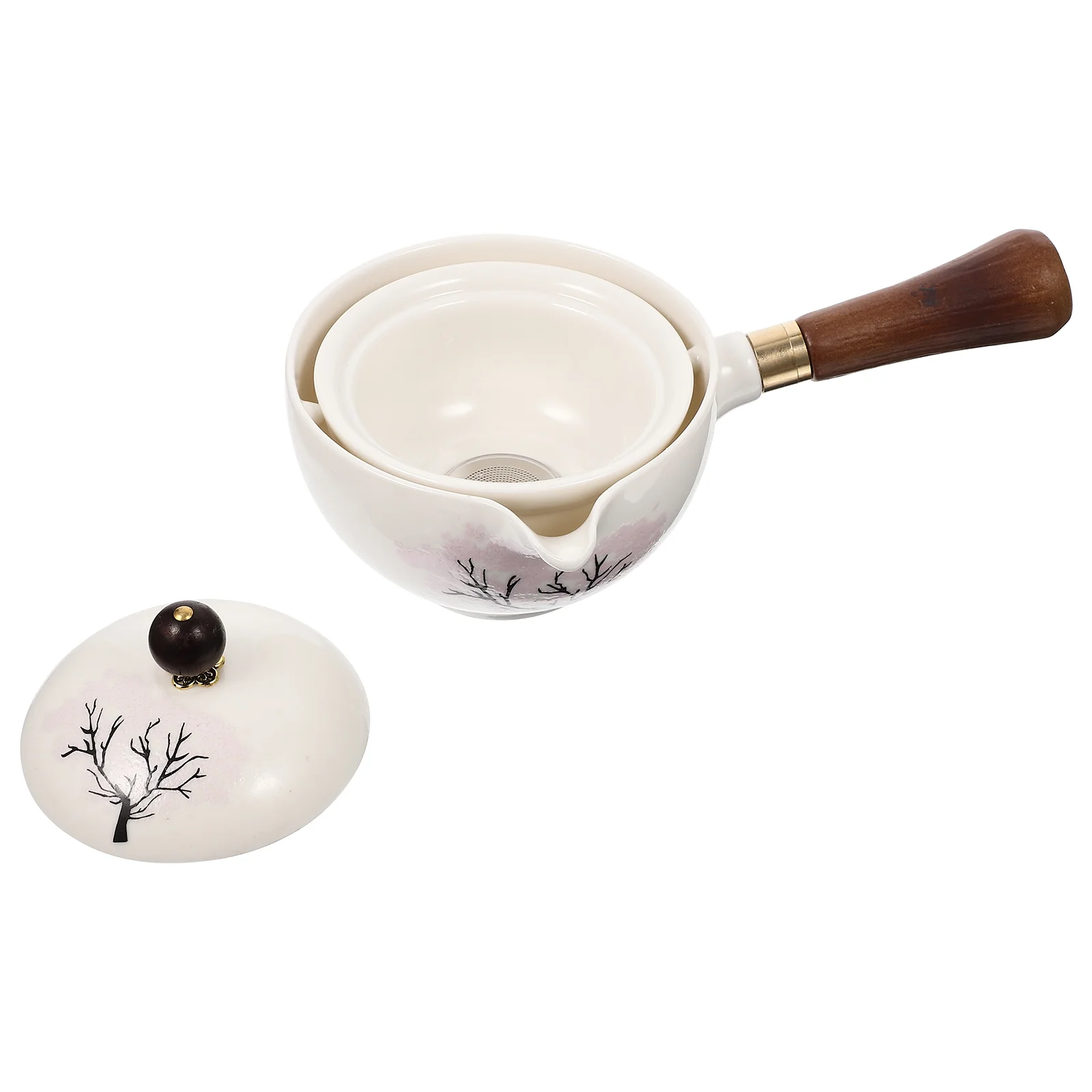 

Ceramic Side Handle Jug Home Teapot Delicate Kettle Ceramics 360 Degree Rotation