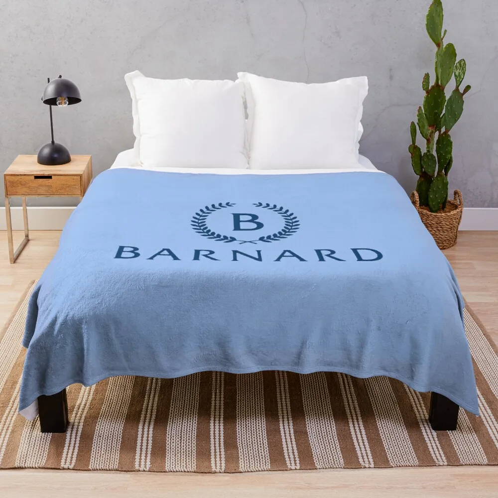 

Barnard College Baby Blue Logo Throw Blanket Crochet Blanket Custom Blanket