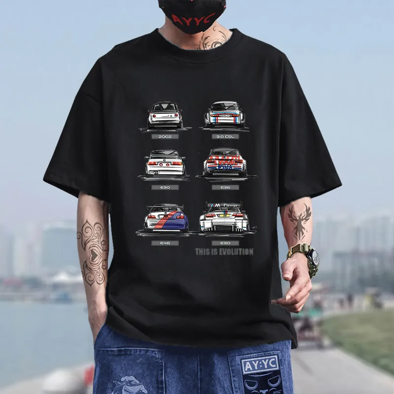 

Футболка мужская хлопковая с коротким рукавом, E30, E36, E46, E90, 2002