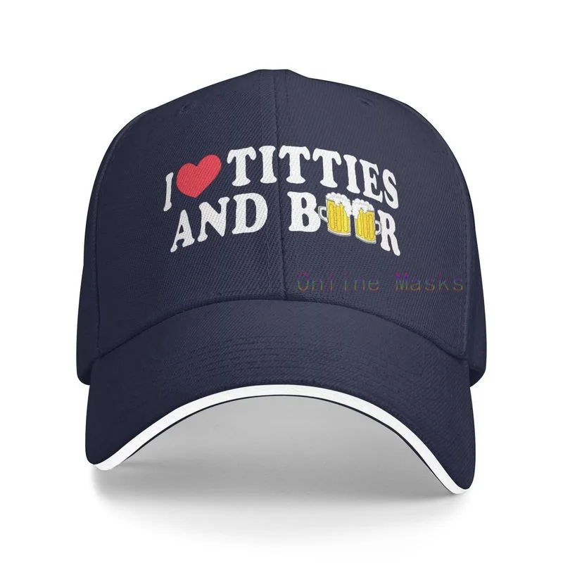 

I Heart Titties and Beer - Love Funny Gag - Vintage Retro Style Baseball Cap Hat Men's Sand Hat Snapback Funny Trucker Hat