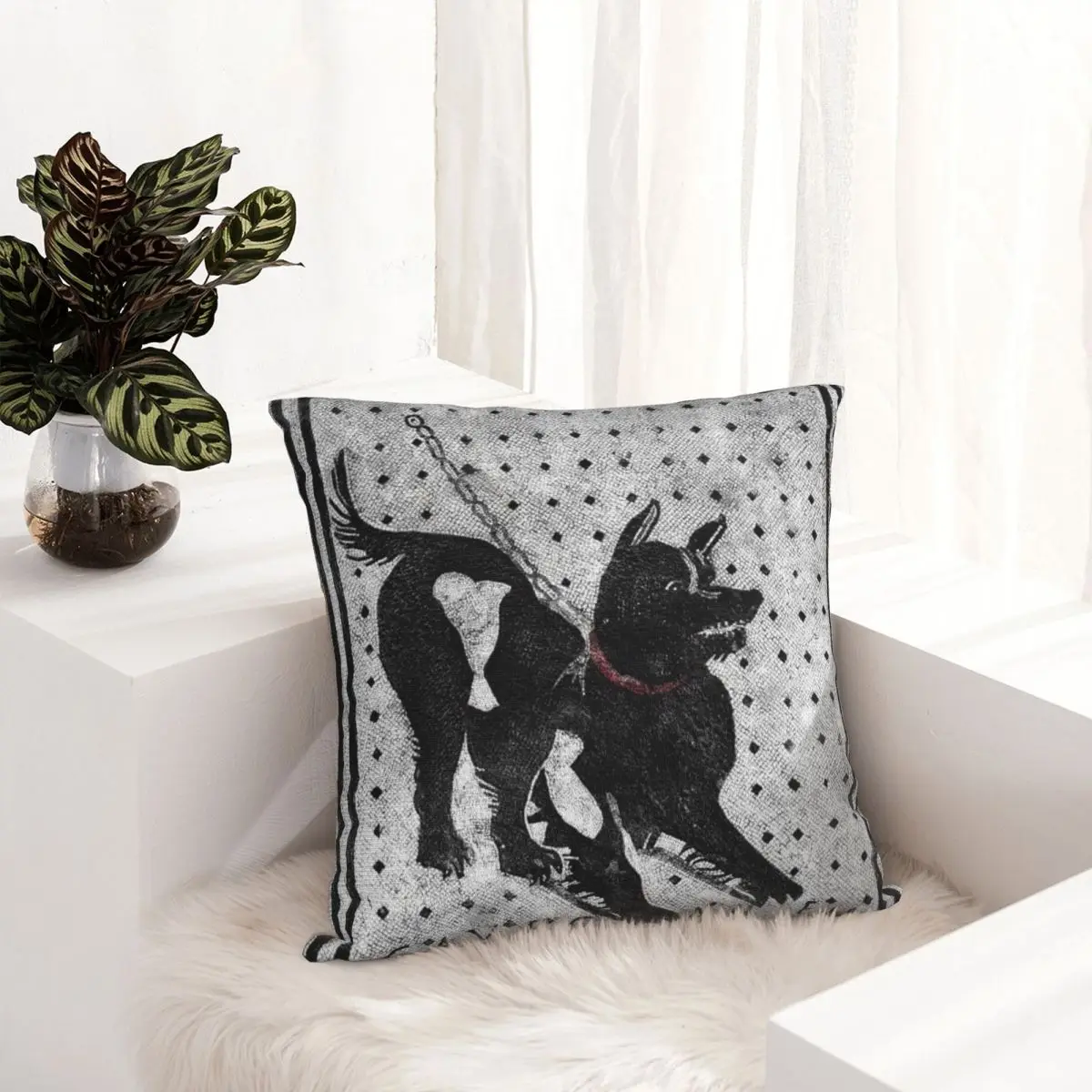 Декоративная подушка пещера Canem-Остерегайтесь собаки-Помпеи Латинская мозаика