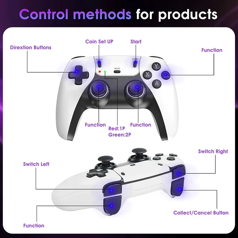 Фото 23 игровых симулятора M15 ULTRA, игровая консоль для ТВ с функцией Plug and Play, более 50000 предустановленных 2D и 3D классических игр, беспроводные двойные геймпады. №5