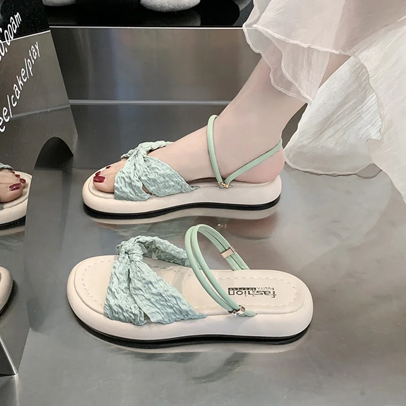 

Shoes Slippers Flat Lady Slides Butterfly-Knot Slipers Women Med Fashion Girl Summer 2022 Soft Luxury Butterfly-knot Scandals Co