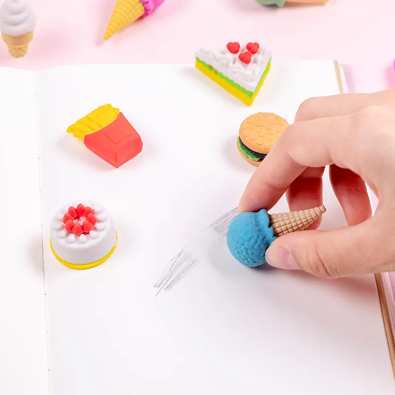 4 шт./коркор. набор ластиков из серии &quotчизер&quot имитация десерта мороженого