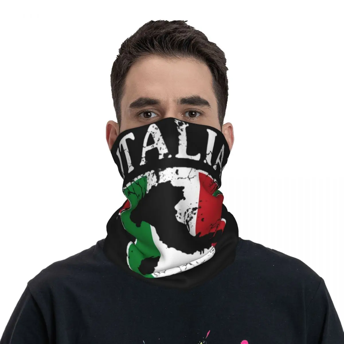

Italia Flag Crest Map Italian Italy Italiano Merch Bandana Neck Cover Mask Scarf Cool Hiking Balaclava Unisex Windproof