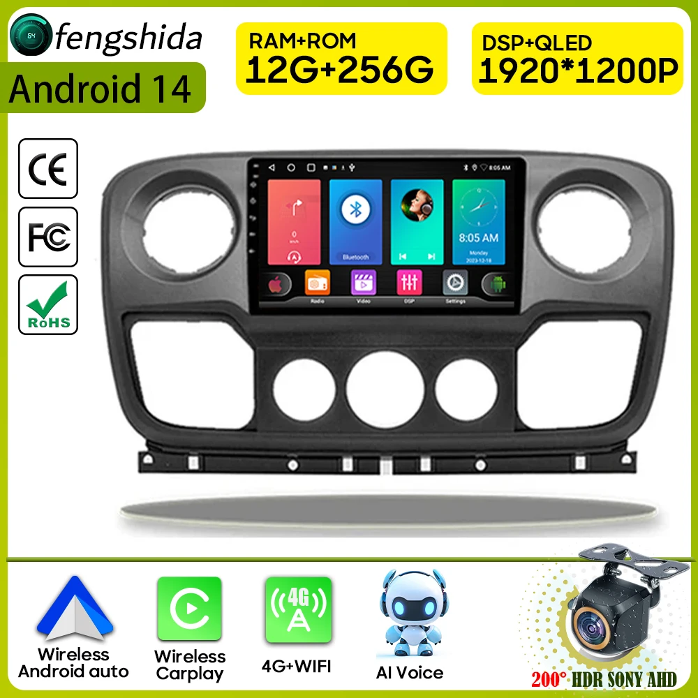 4+64GB CarPlay Für Renault Master III Opel Movano Nissan NV400