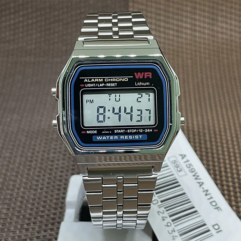 

Luxury F91W Steel Band Watch Retro LED Digital Sports Military Watch Electronic Wrist Band Clock Ladies for Men Business Watches