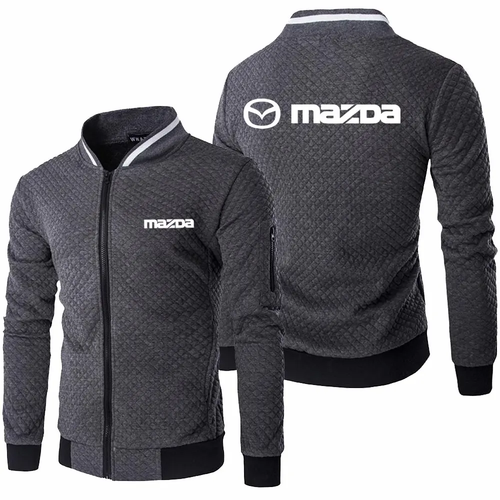 

New Spring Autumn Mens Mazda Logo Jacket Long Sleeve Sportswear Casual Zipper Hoody Male Sweatshirts Tops