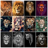 gatyztory 60x75cm painting by numbers animals for adults picture drawing lions diy coloring by numbers unique gift home decor