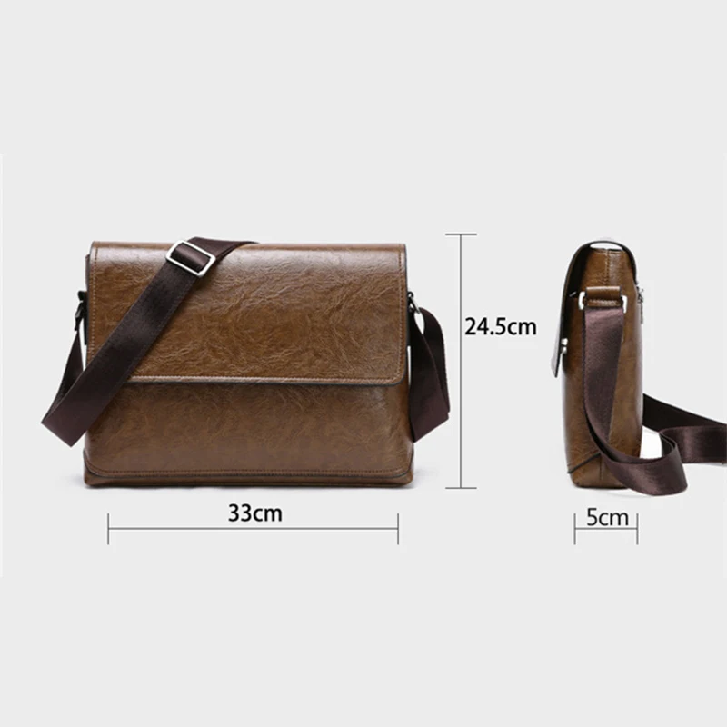 Mens Pu Multifunctional Leather Bags Messenger Business Bag  Satchel One Shoulder Handbag Cross Body Solid Color Briefcase