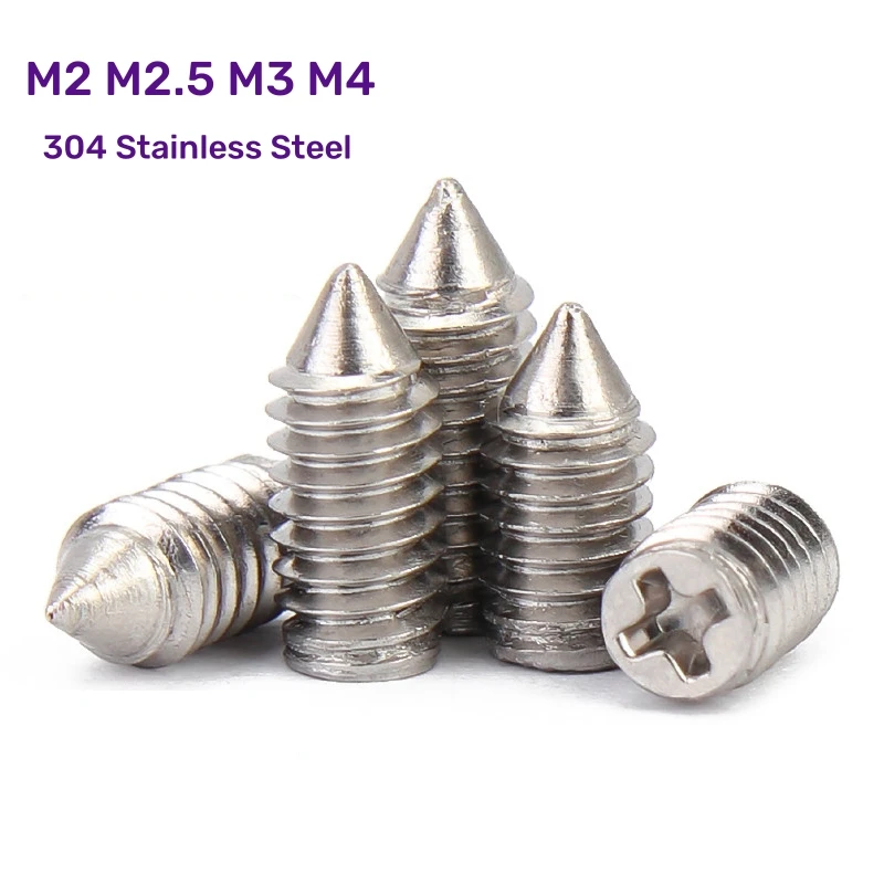 

20/30 шт., конусные безголовые болты из нержавеющей стали 304