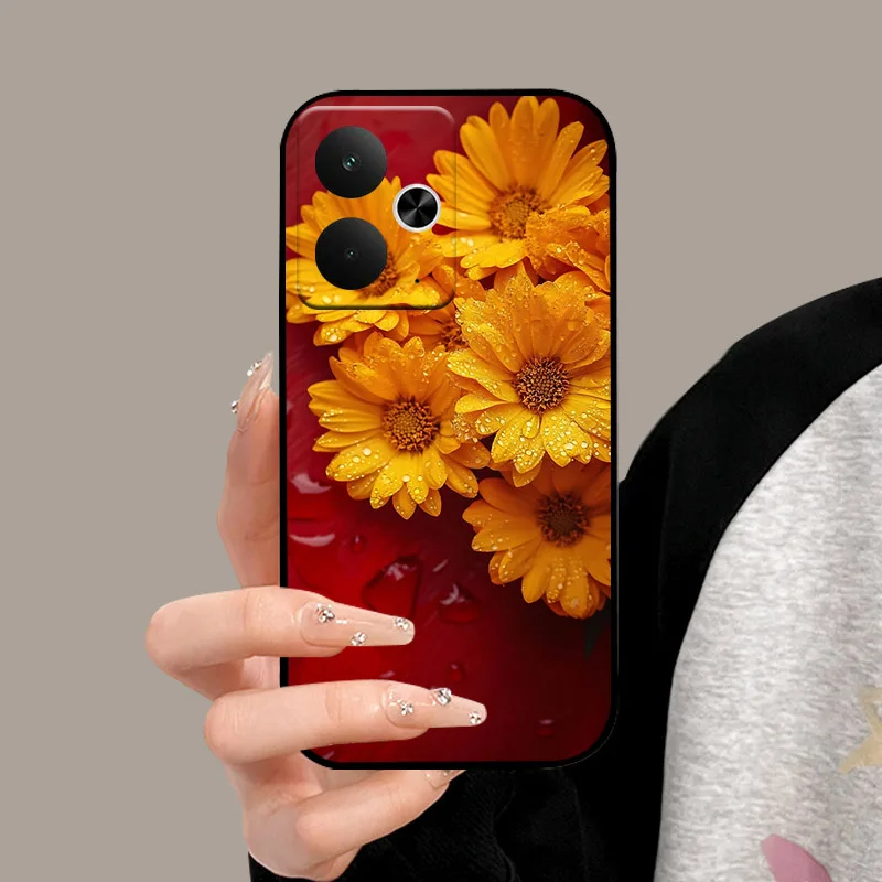 Фото Чехол для Realme 14T 5G (RMX5078), задняя крышка для Realme 14T, мягкий силиконовый бампер из ТПУ, матовый, с защитой камеры №2