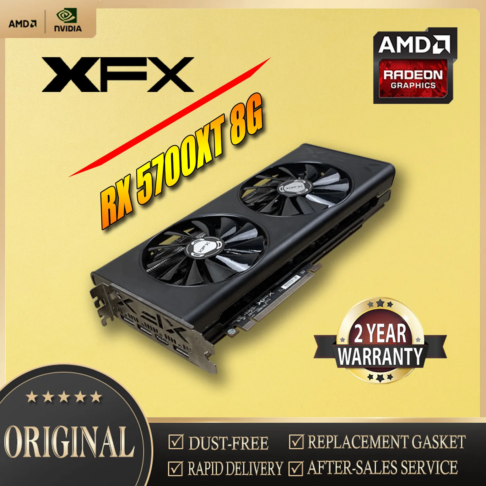 Графические карты XFX RX5700 8G RX5700XT 8 Гб 3Fan Founder AMD 7nm 256bit PCIE4.0X16 видеонастольный ПК