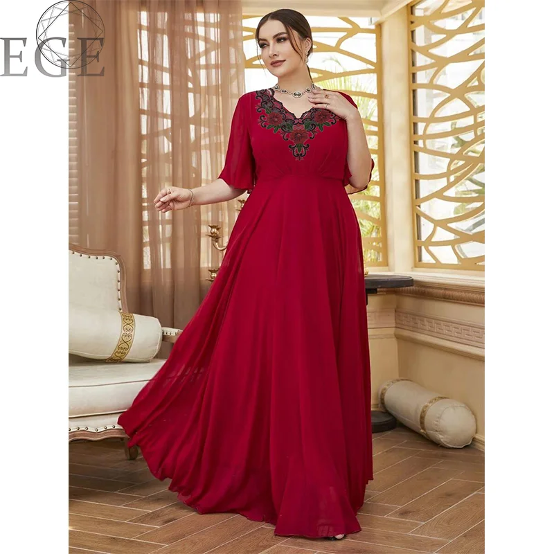 Red Evening Plus size Elegant Dresses For Chubby Women Elegant Casual Women Dresses Elegant Luxury Long Evening Dress 4XL