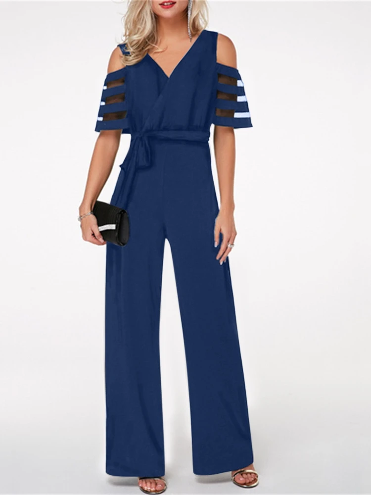 Jumpsuit Women 2023 Spring and Autumn New Solid Color Sexy Off Shoulder Jumpsuit Temperament Commuter Wide Leg Pants