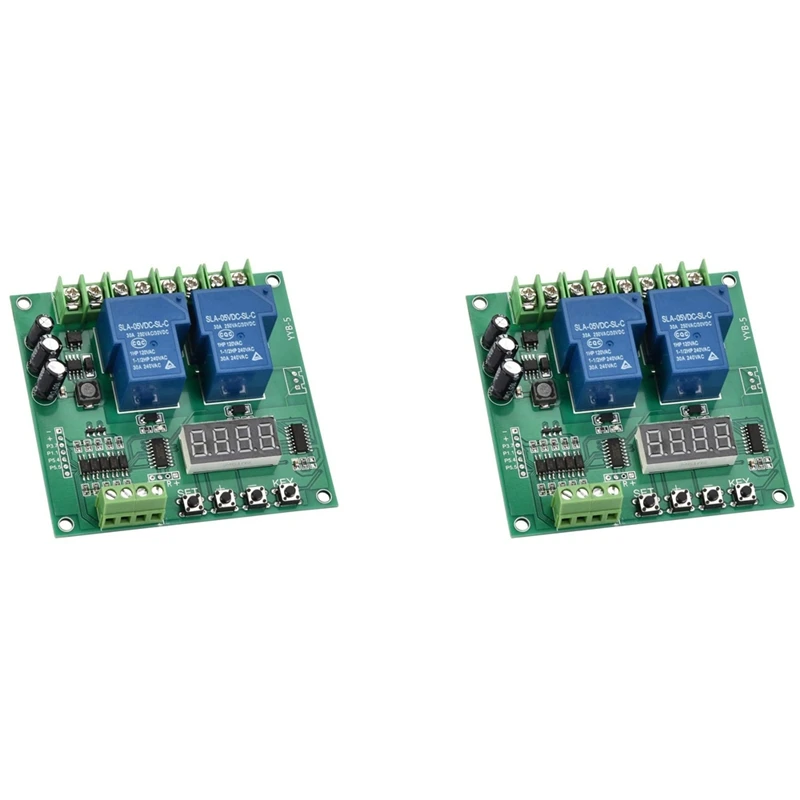 

2X YYB-5 12V 24V Motor Forward / Reverse Control Board Two Relay Delay Timing Cycle Module Motor Relay Delay Module