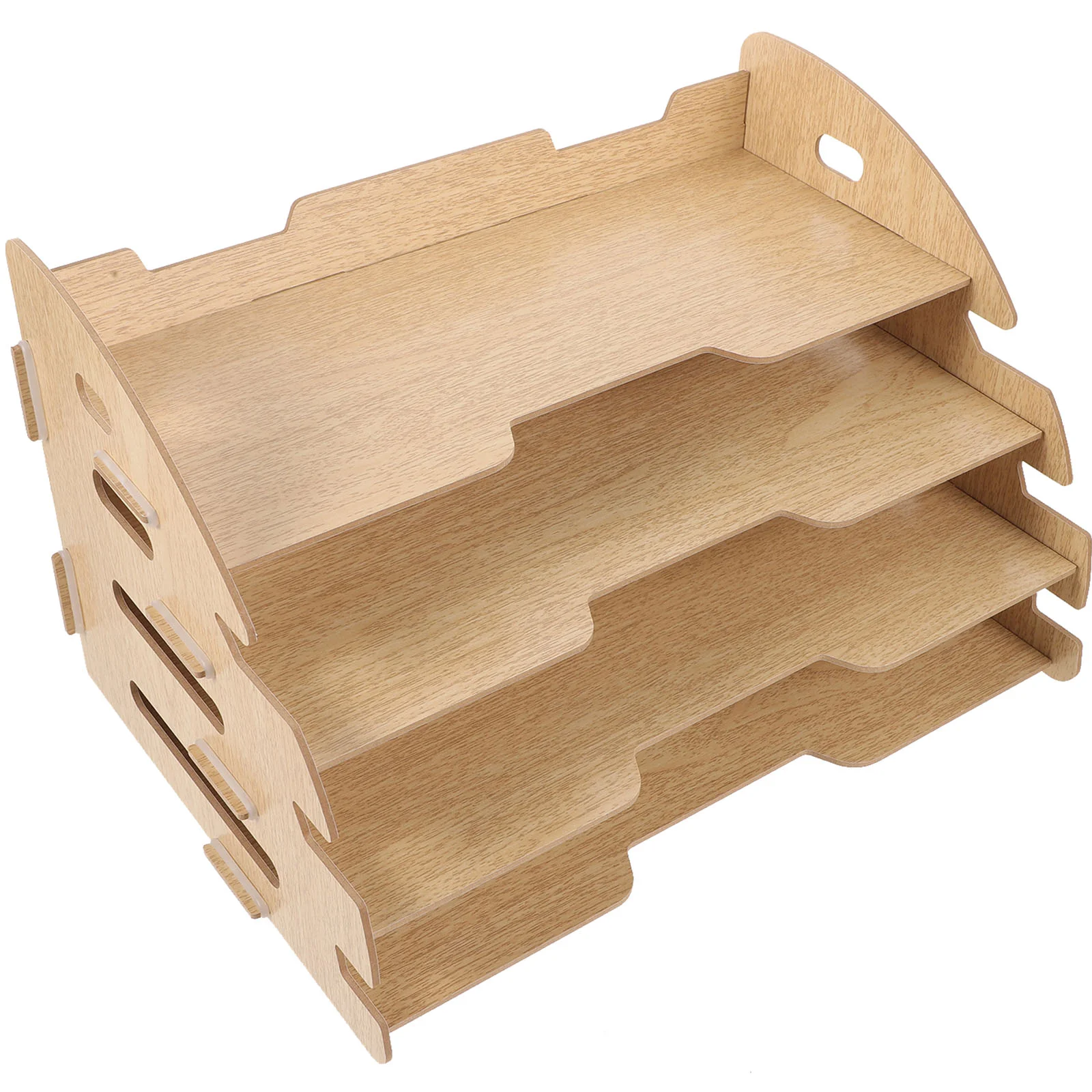 

Office Desk Organizer 4-tier File Rack Paper Holder Vertical Paper Tray Stackable Paper Organizer