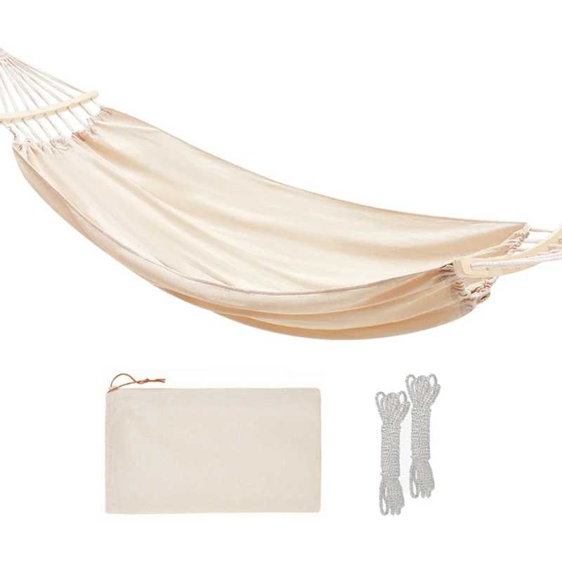 

Double Hammock 2 Person Large Canvas Load 350kg Cotton Hammock for Patios Porch