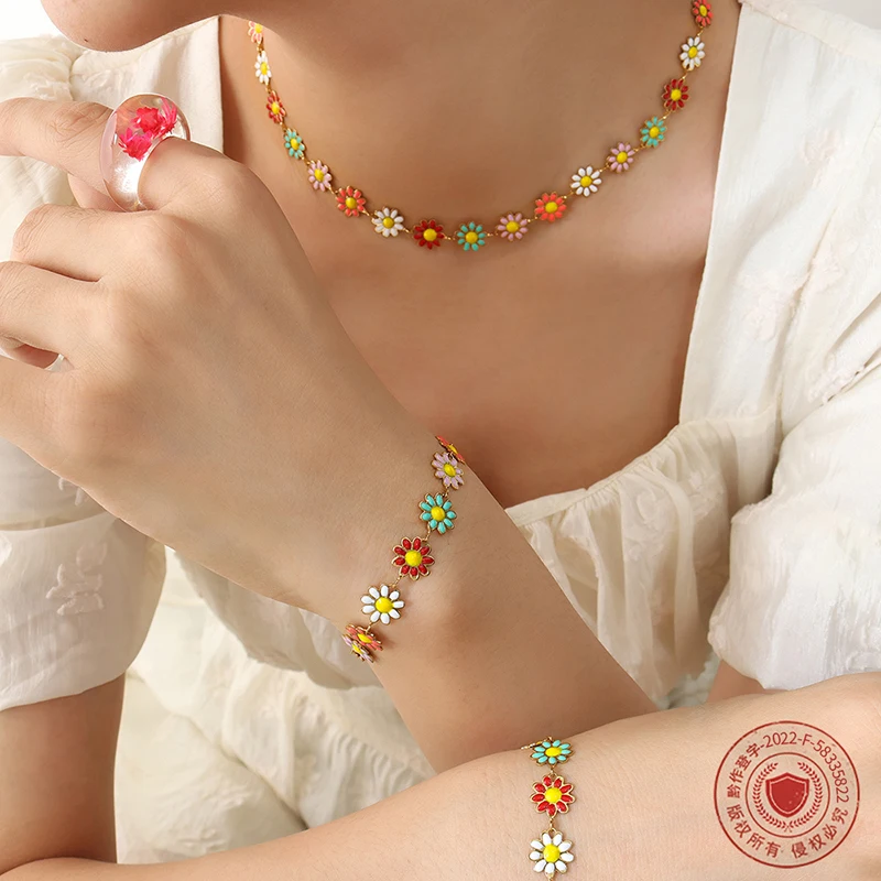 

Индивидуальный Набор браслетов и ожерелий, креативное пасторальное ожерелье, модное красочное женское ювелирное изделие, Новинка