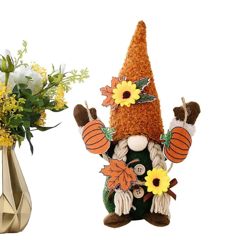 

Gnome Thanksgiving Decorations Sunflower Gnome Doll Fall Decoration Dwarf With Maple Leaf Thanksgiving Table Decoration And