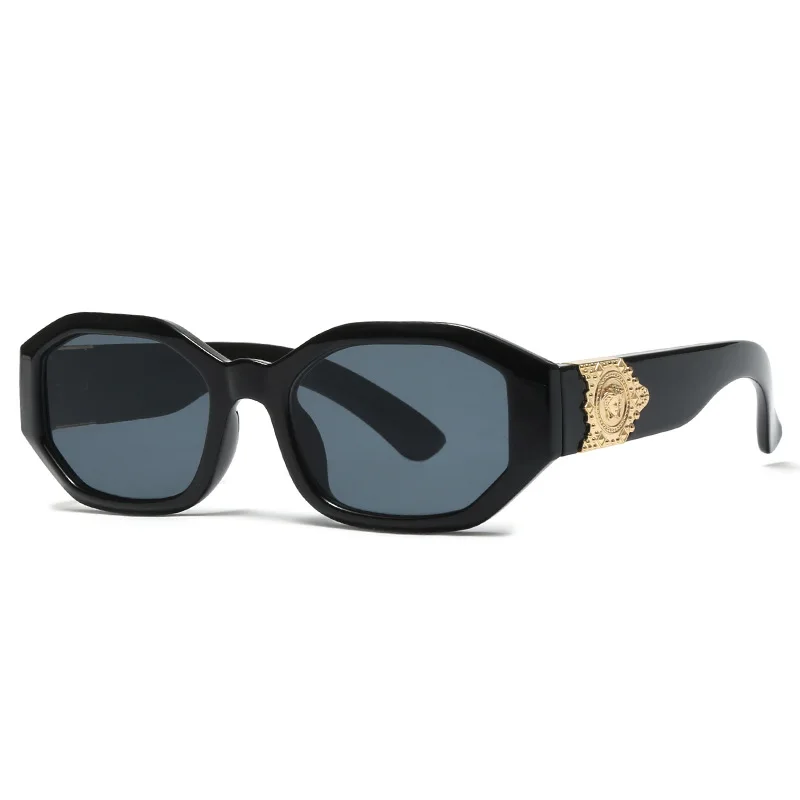 

Очки солнцезащитные для мужчин и женщин, небольшие квадратные брендовые дизайнерские ретро солнечные очки с украшением из сплава