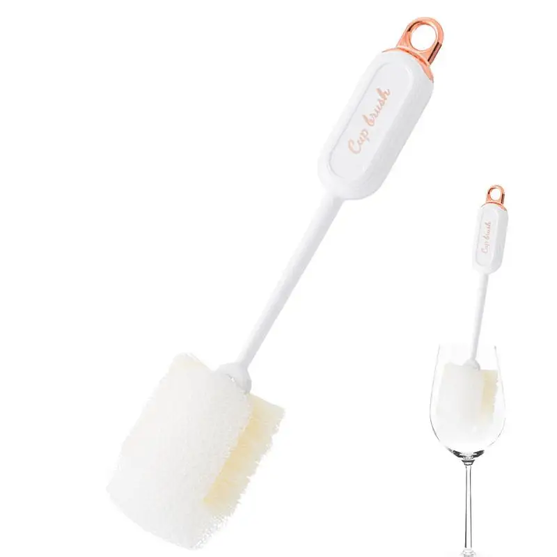 Cup Cleaning Brush Bottle Scrubber Glass Brush Cleaner For Decontamination Twisted Wire Crevice Brush Porous Sponge Head