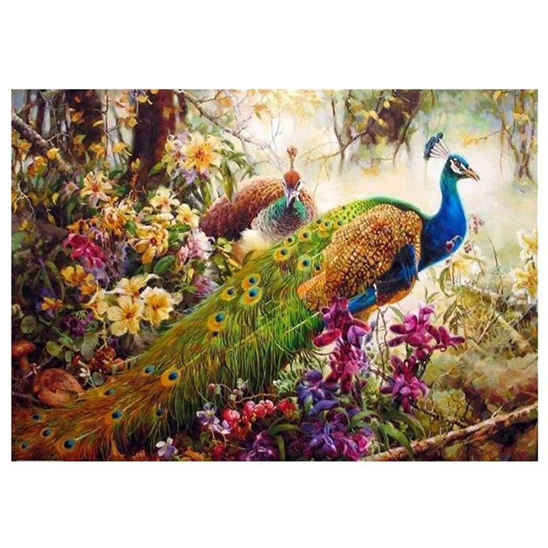 

HOT Peacock DIY Oil Painting By Numbers Acrylic Drawing On Canvas Home Office Decor