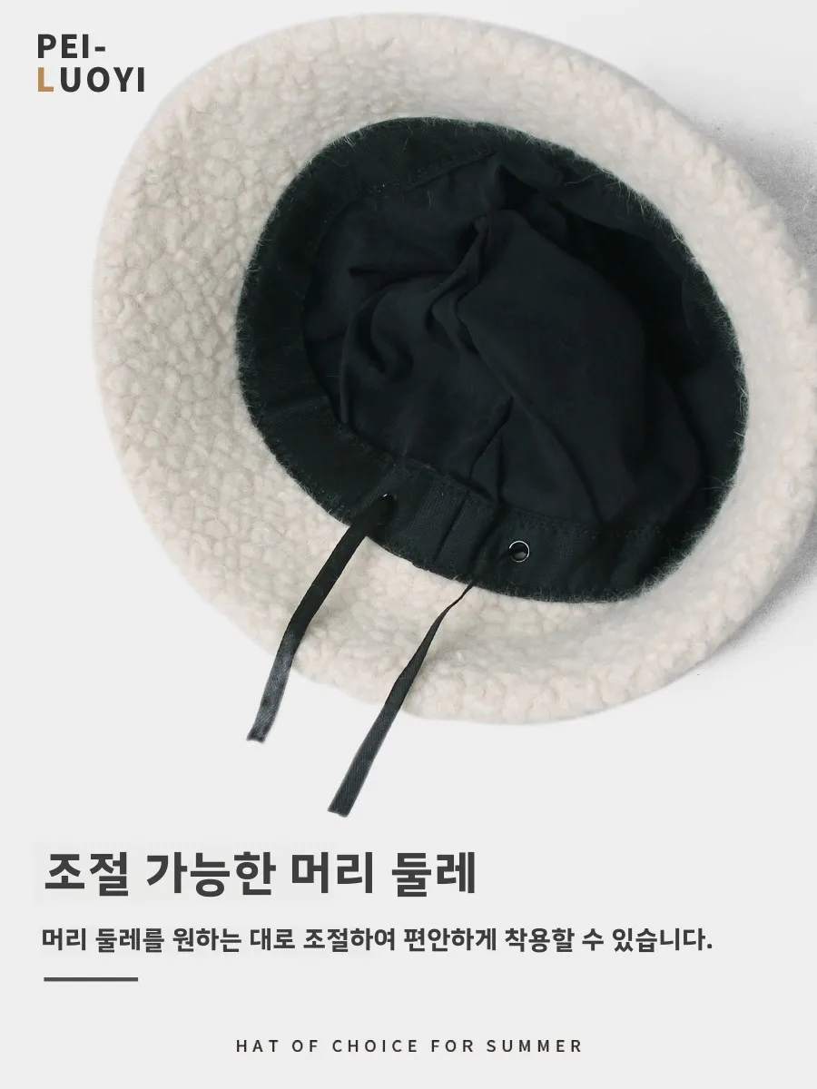 Японская модная универсальная плюшевая рыбацкая шапка с ведром женская осень и