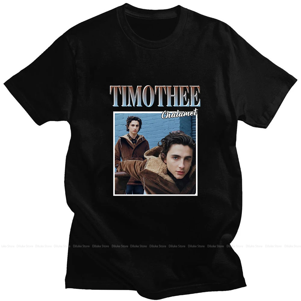 

Timothee Chalamet Vintage Graphics Harajuku Fun Boy Print Summer Short-sleeved Cotton Loose Casual Simple Man T-shirt Oversized