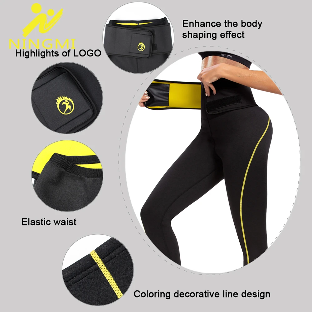 Тренировочные спортивные брюки NINGMI из неопрена леггинсы для похудения женские