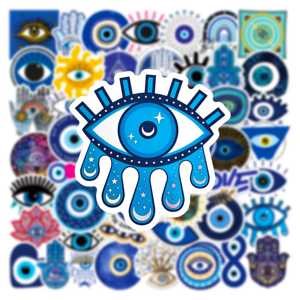 

10/50pcs Evil Eye Graffiti Stickers Skateboard Guitar Laptop Motorcycle Luggage Bike Car Phone Cool Computer Sticker