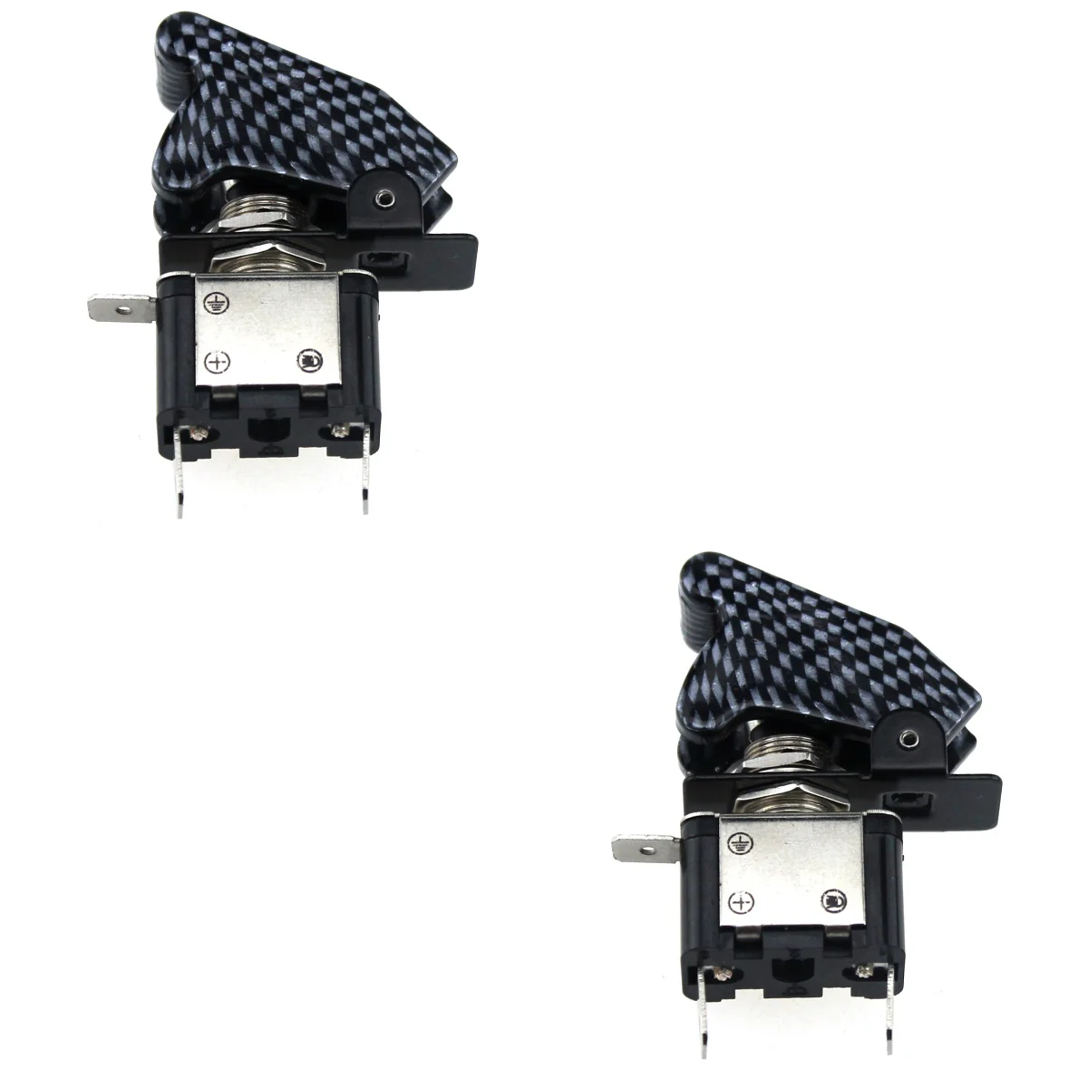 

2pcs Car Switch With Cover 12V 20A Toggle Ignition Switch with Aviation Cover Indicator Light for Motor Vehicles Racing