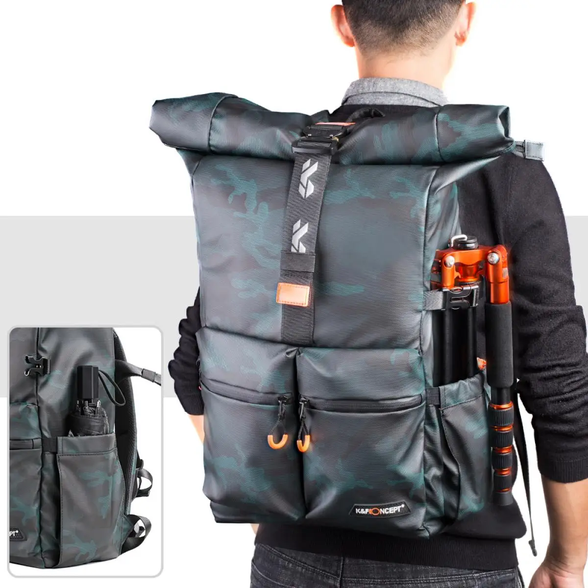 Рюкзак K &amp F Concept 2 в 1 для фотоаппарата водонепроницаемый рюкзак SLR/DSLR объектив