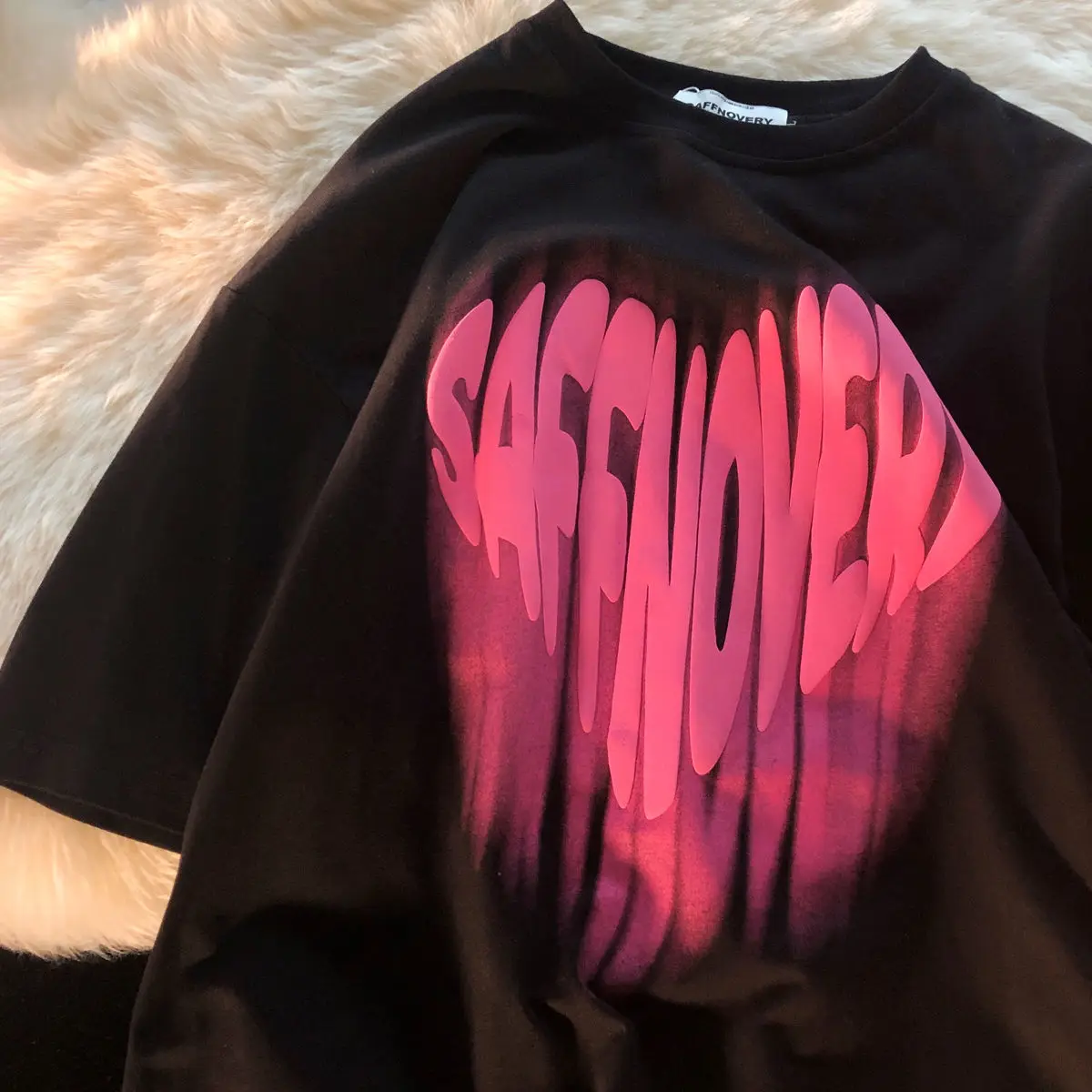 

Cartoon Print T Shirts Woman Oversized Summer Cute Heart Short Sleeve Graphic Harajuku Casual Female T-shirt Tee Top Harajuk