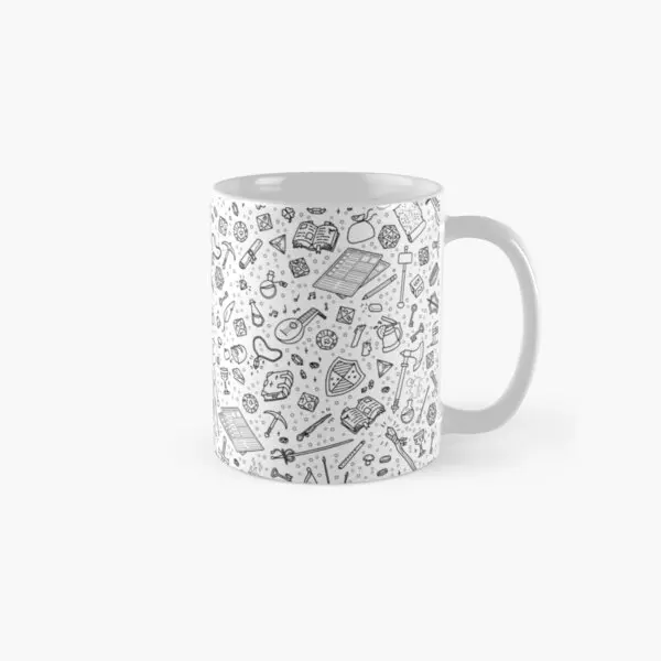 

Tabletop Rpg Pattern Black Classic Mug Coffee Picture Design Drinkware Tea Photo Handle Round Simple Gifts Printed Cup Image