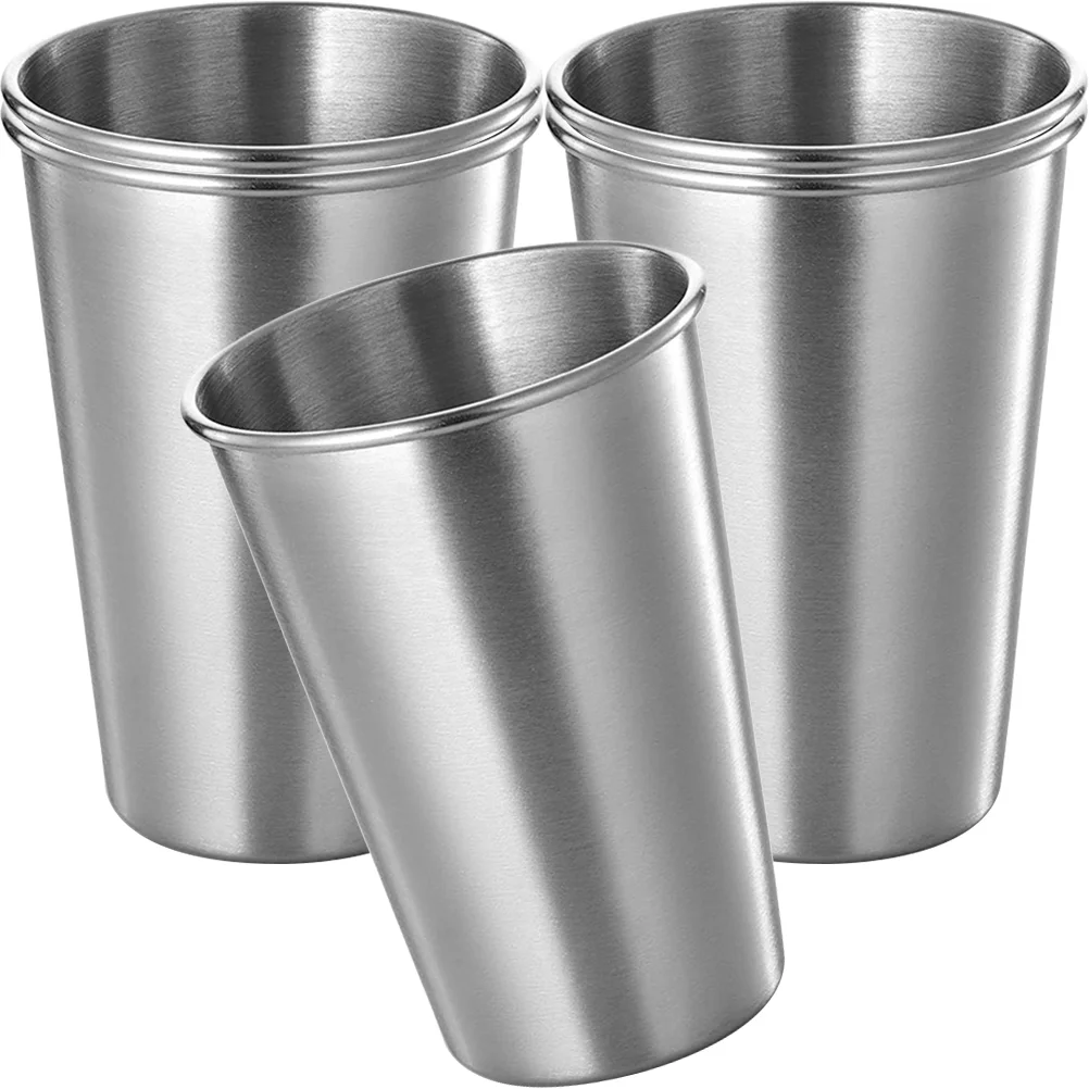 

Cups Metal Steel Stainless Stackable Pint Drinking Water Tumblers Cup Shot Glasses Camping Kids Mugs Cold Tumbler Reusable