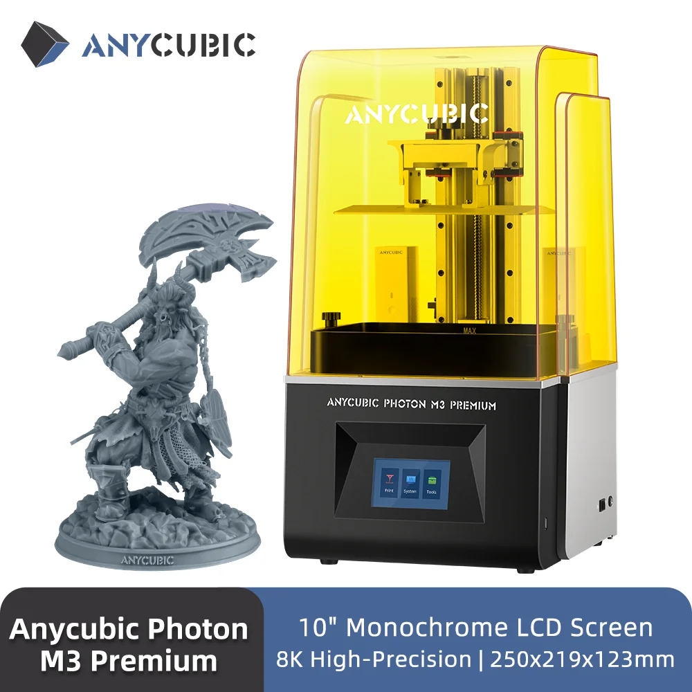 

ANYCUBIC Photon M3 Premium 8K LCD 3D Printer 10-inch 8K High Precision Resolution LCD Printing Size 250*219*123mm