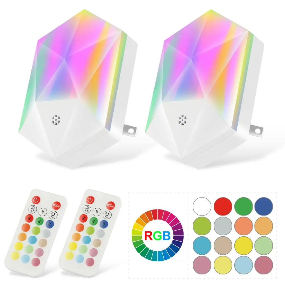 

Night Light 16 Colors LED Remote Control Dimmable Night Lights EU/US/UK Plug,For Baby Kids Room Bedroom Wall Lamp