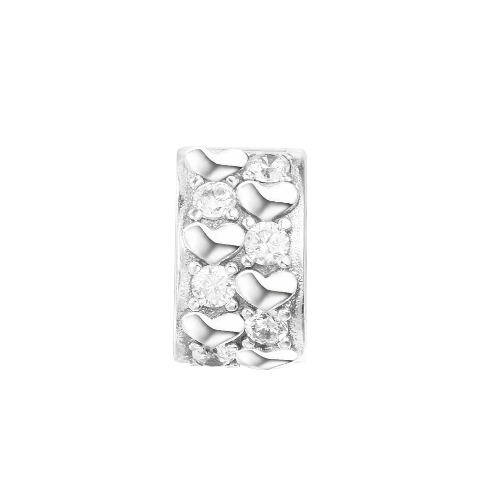 

CKK 925 Sterling Silver Stopper Beads for Jewelry Making Infinite Hearts Sparkling Clip Charms Women DIY Gift 2022 New