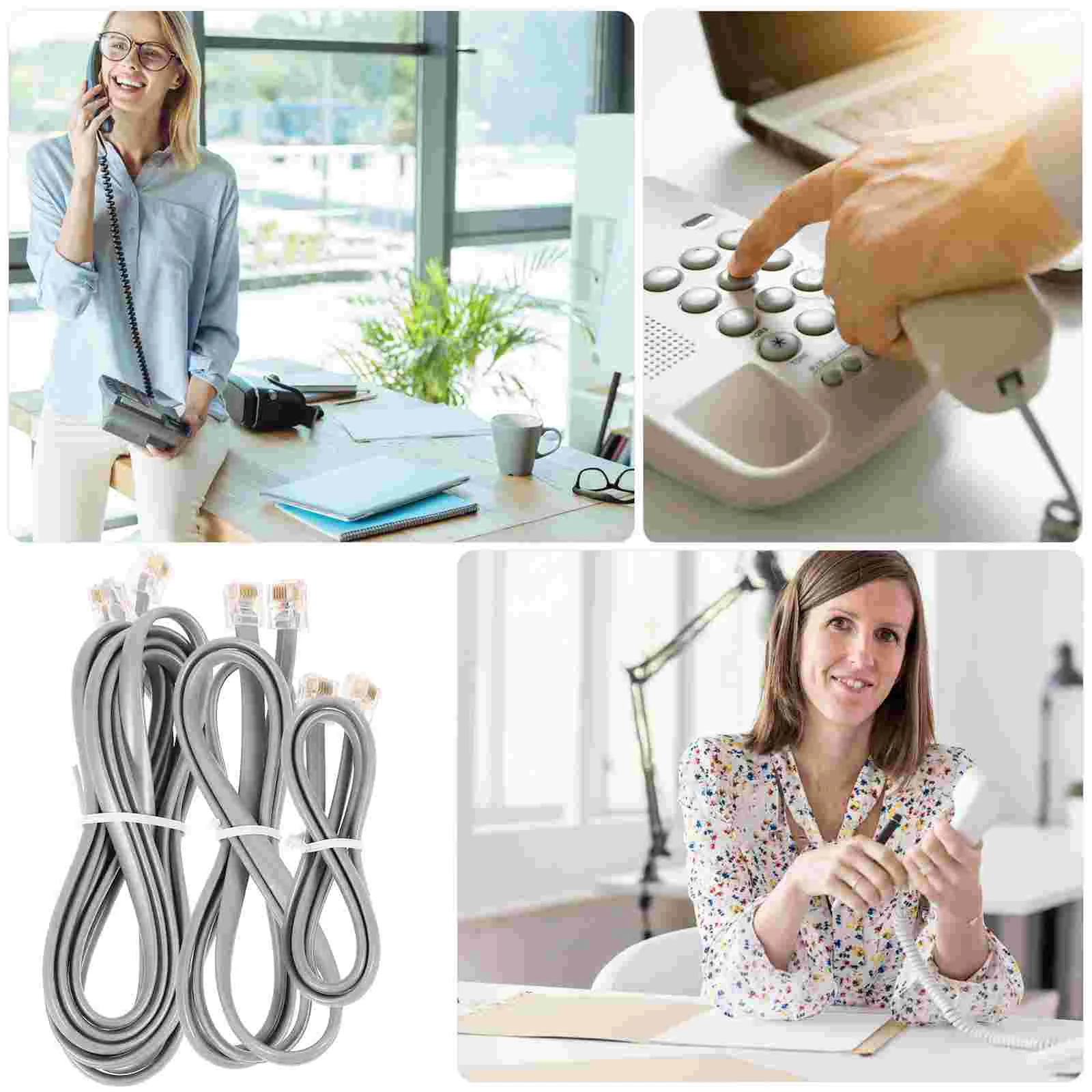 3-х шт. телефонный кабель плоская телефонная линия готовый продукт длинные шнуры