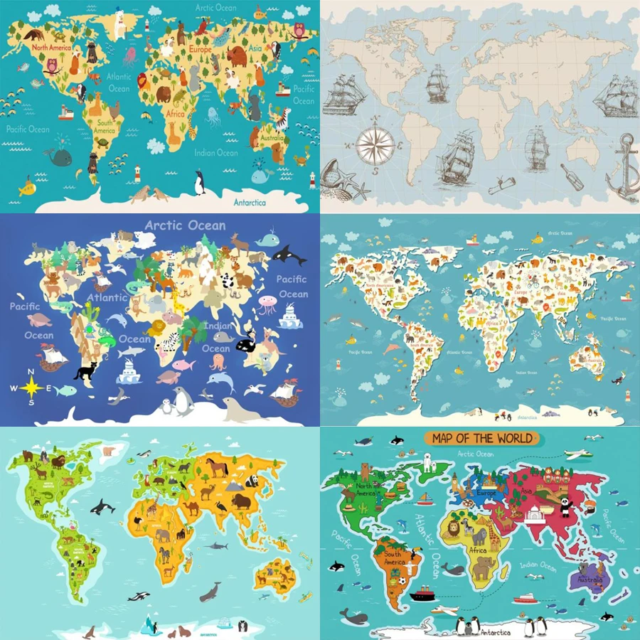 

Фон для фотосъемки с изображением старой карты мира