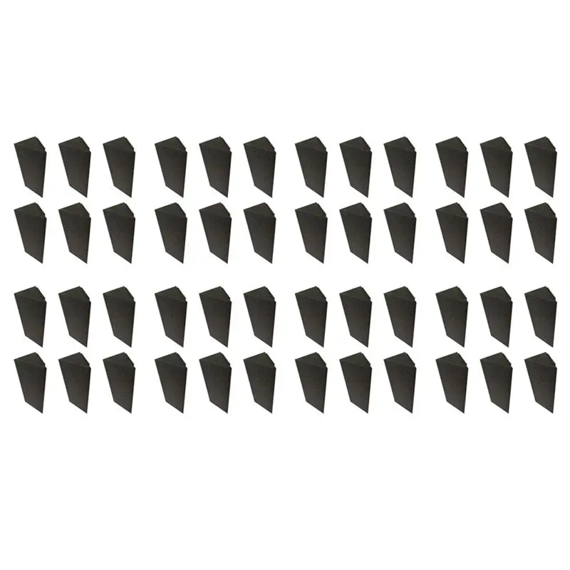 Фото Акустическая пена ABKV-48 PCS, угольно-черная, звукопоглощающая, для студийной звукоизоляции, угловая, 12 x 12 x 24 см №1