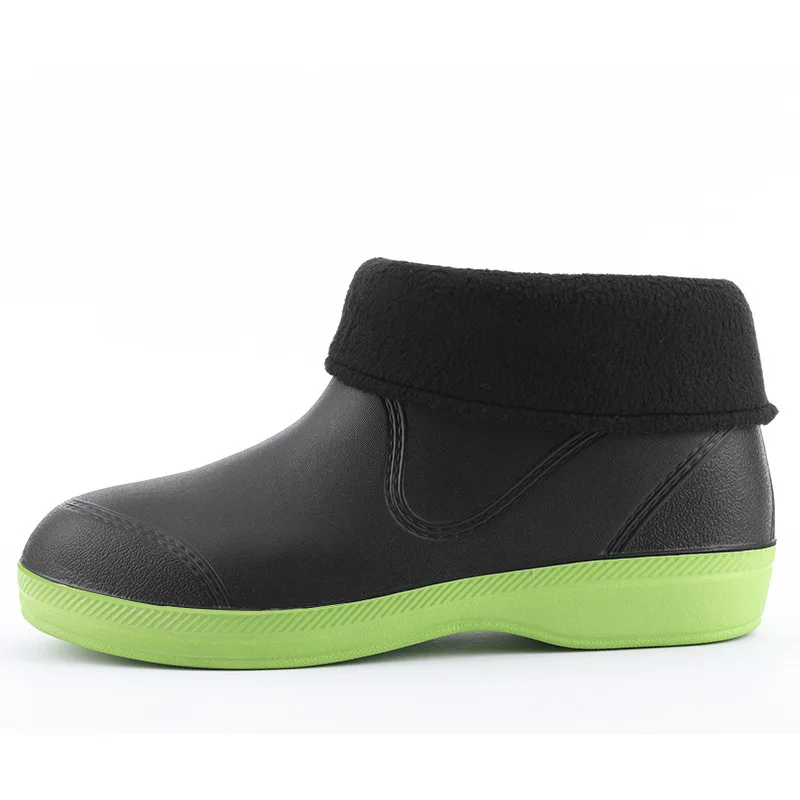 Women Non-slip Rain Shoes Female Safety Work Water Boots Waterproof Ankle Rain Boots Round Toe Warm Snow Boots