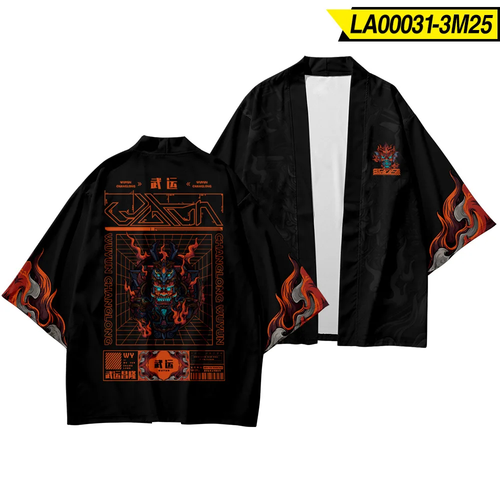 Пляжное кимоно в японском стиле Харадзюку для мужчин и женщин модная одежда