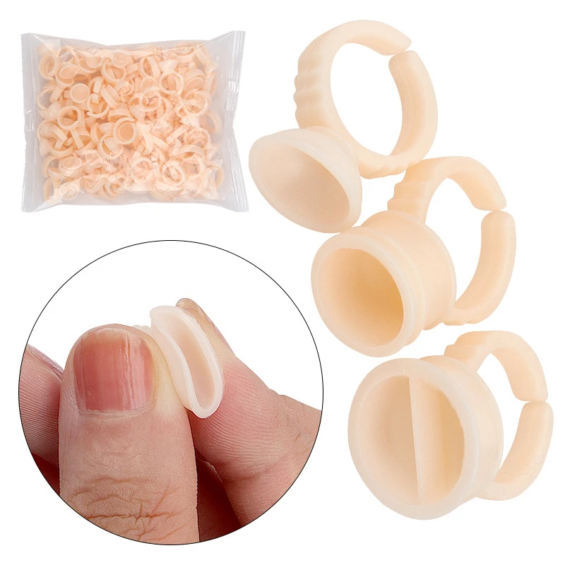 

Disposable Heart-shaped Plastic Glue Ring Cup 100 PCS Eyelash Extension Tattoo Pigment Holder Pallet Lash Makeup Supplies Tools