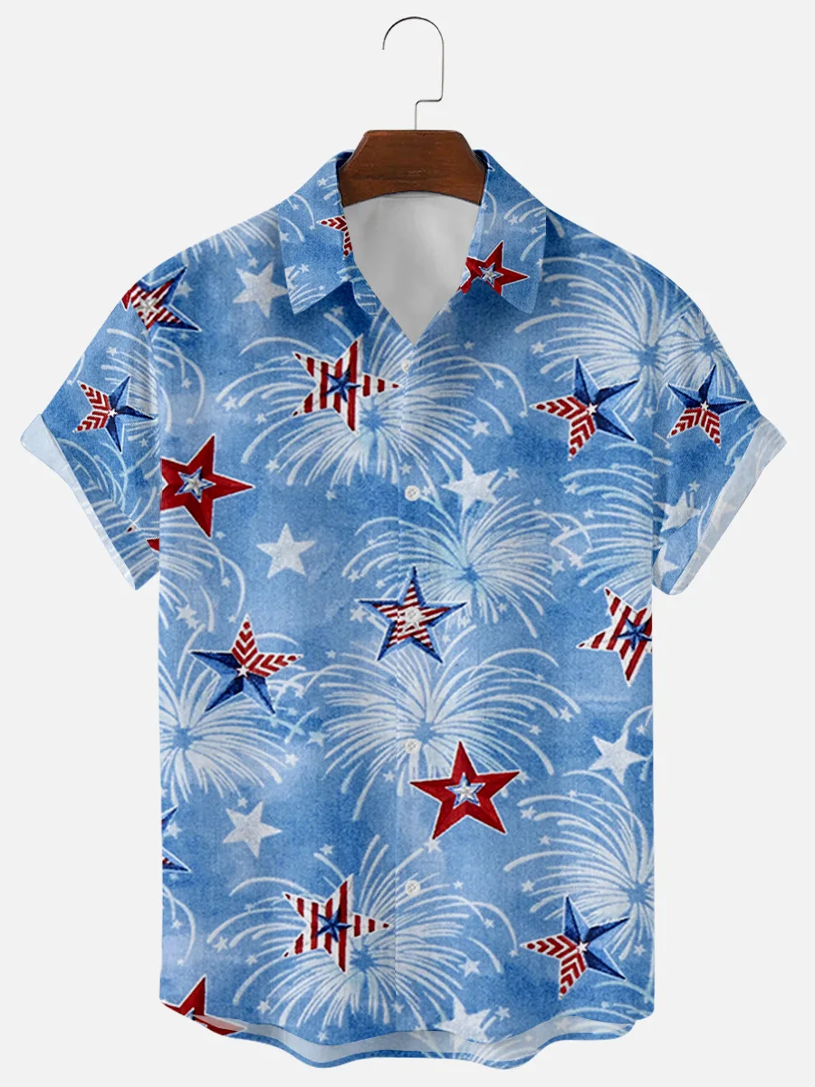 Men's shirts  Hawaiian Men's Mermaid Shirt Skull Printing High Quality Single Button Shirts Beach Fashion Trend Shirts for Men